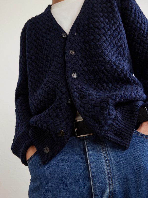 Intrecciato Wool Cardigan - CU Intrecciato Wool Cardigan - CU