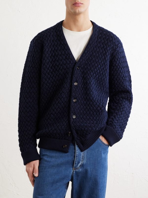 Intrecciato Wool Cardigan - FR Intrecciato Wool Cardigan - FR