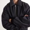 Intrecciato Leather-Trimmed Twill Blouson Jacket - CU Intrecciato Leather-Trimmed Twill Blouson Jacket - CU