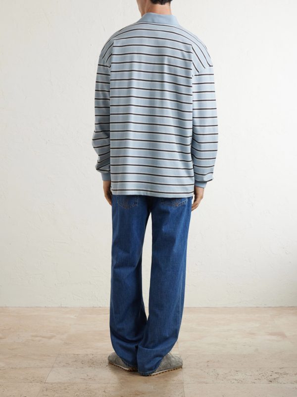 Striped Cotton-Piqué Polo Shirt - BK Striped Cotton-Piqué Polo Shirt - BK