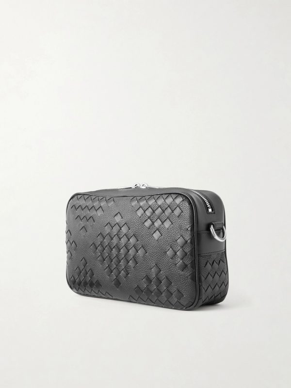 Diamonds Dover Intrecciato Leather Messenger Bag - BK