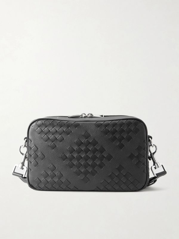 Diamonds Dover Intrecciato Leather Messenger Bag
