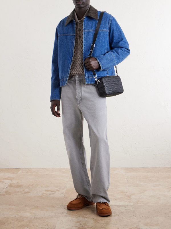 Diamonds Dover Intrecciato Leather Messenger Bag - OU