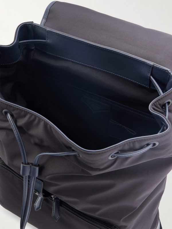 Panorama Leather-Trimmed Shell Backpack - E1