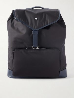 Panorama Leather-Trimmed Shell Backpack Panorama Leather-Trimmed Shell Backpack