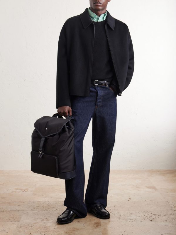 Panorama Leather-Trimmed Shell Backpack - OU