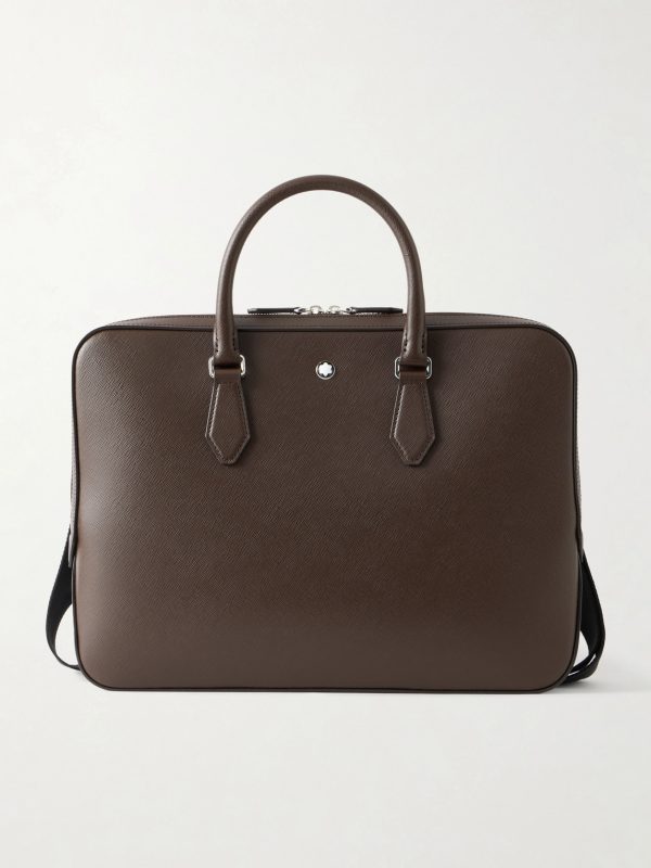 Logo-Appliquéd Textured-Leather Briefcase Logo-Appliquéd Textured-Leather Briefcase