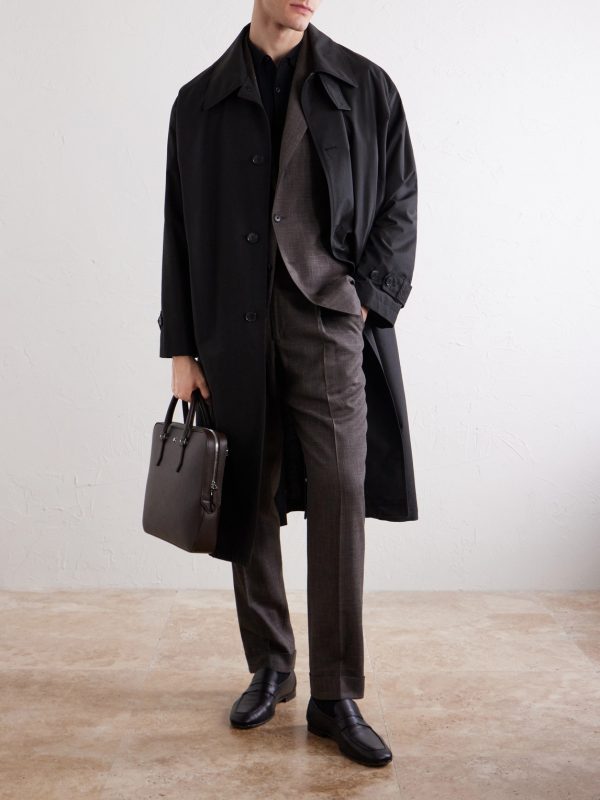 Logo-Appliquéd Textured-Leather Briefcase - OU Logo-Appliquéd Textured-Leather Briefcase - OU