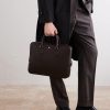 Logo-Appliquéd Textured-Leather Briefcase - OU2 Logo-Appliquéd Textured-Leather Briefcase - OU2