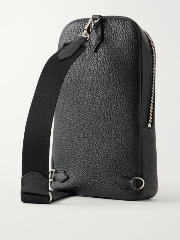 Companion Logo-Appliquéd Full-Grain Leather Messenger Bag - BK Companion Logo-Appliquéd Full-Grain Leather Messenger Bag - BK