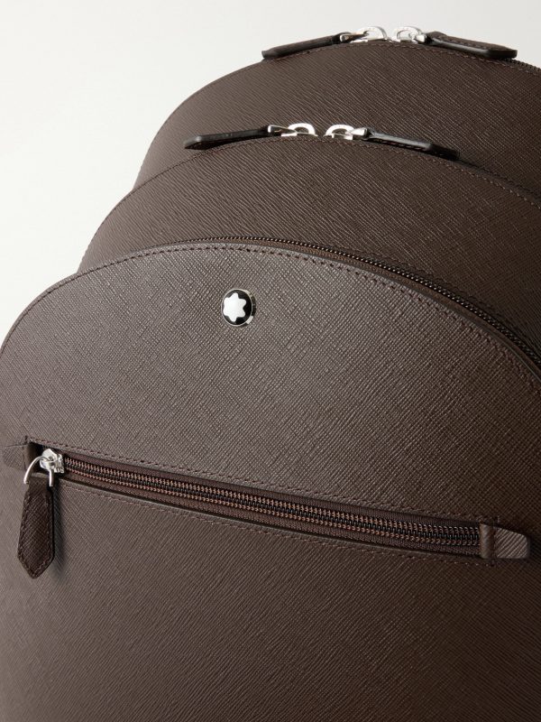 Logo-Appliquéd Textured-Leather Backpack - CU Logo-Appliquéd Textured-Leather Backpack - CU