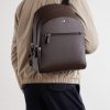 Logo-Appliquéd Textured-Leather Backpack - FR Logo-Appliquéd Textured-Leather Backpack - FR