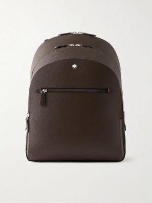 Logo-Appliquéd Textured-Leather Backpack Logo-Appliquéd Textured-Leather Backpack