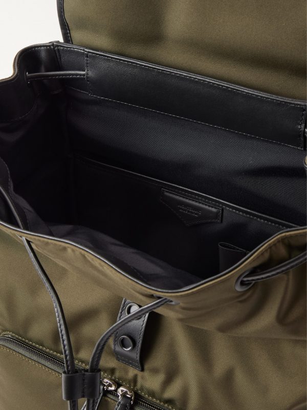 Panorama Leather-Trimmed Shell Backpack - E1