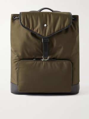 Panorama Leather-Trimmed Shell Backpack Panorama Leather-Trimmed Shell Backpack