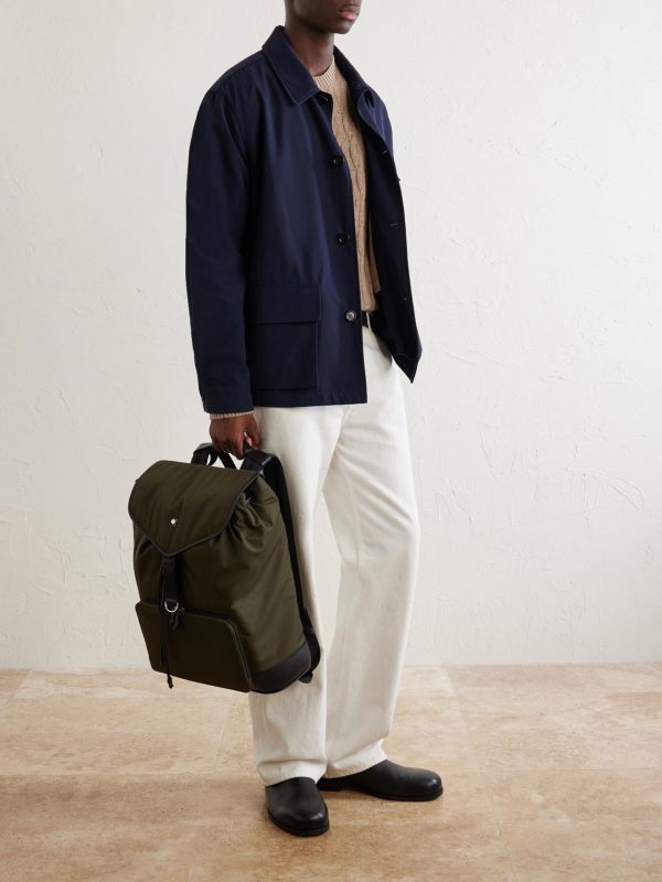 Panorama Leather-Trimmed Shell Backpack - OU
