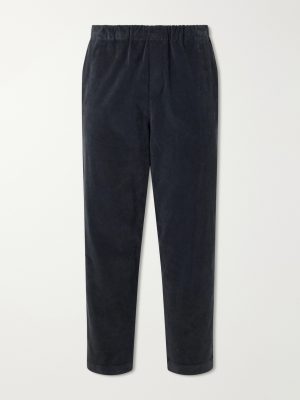 Straight-Leg Garment-Dyed Stretch Cotton-Moleskin Trousers