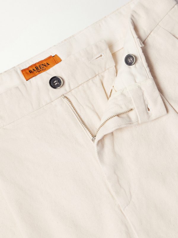 Straight-Leg Pleated Cotton-Drill Trousers - CU Straight-Leg Pleated Cotton-Drill Trousers - CU