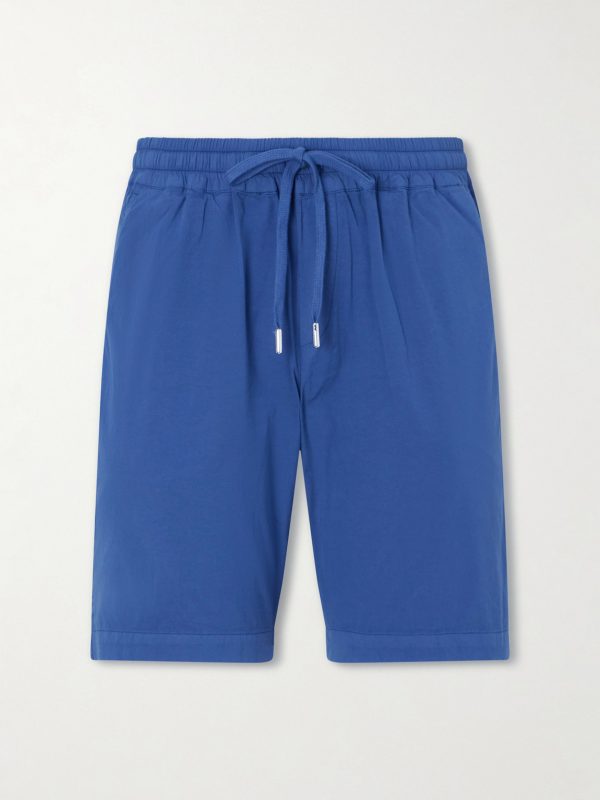 Alfa Straight-Leg Cotton-Blend Drawstring Shorts
