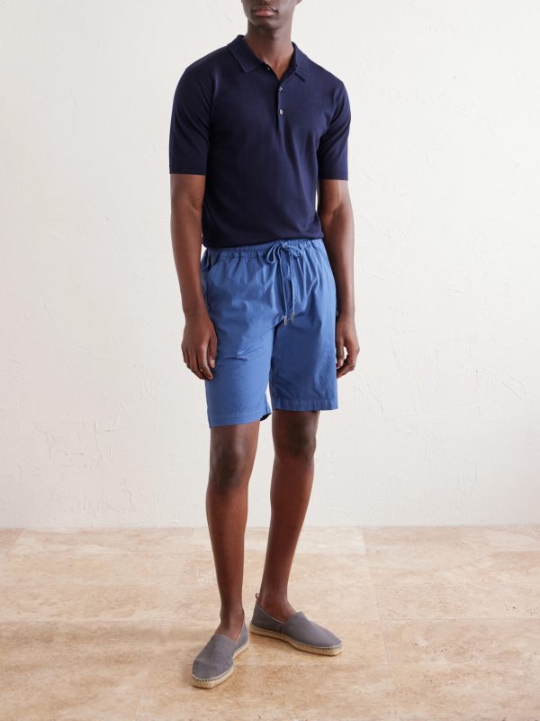 Alfa Straight-Leg Cotton-Blend Drawstring Shorts - OU