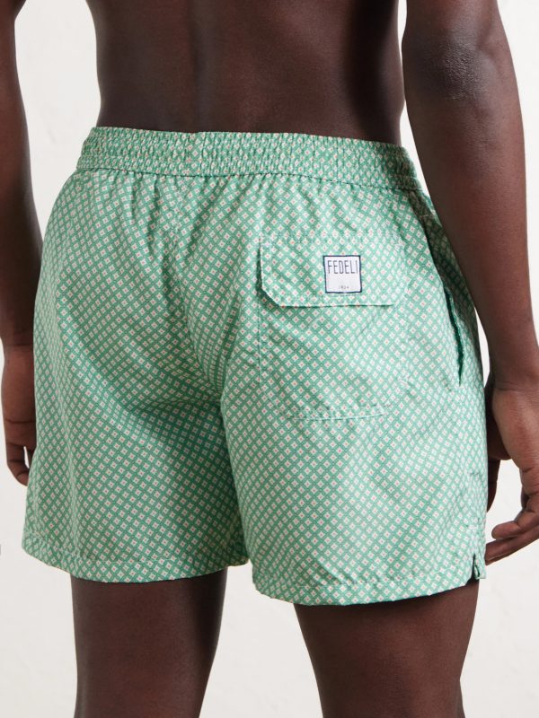 Madeira Straight-Leg Mid-Length Printed Swim Shorts - BK Madeira Straight-Leg Mid-Length Printed Swim Shorts - BK