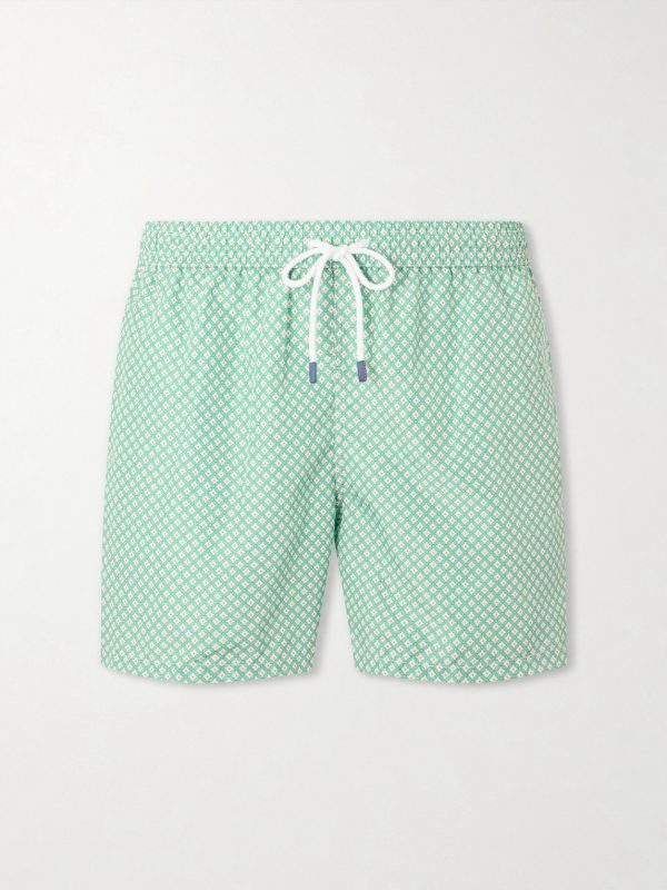 Madeira Straight-Leg Mid-Length Printed Swim Shorts Madeira Straight-Leg Mid-Length Printed Swim Shorts