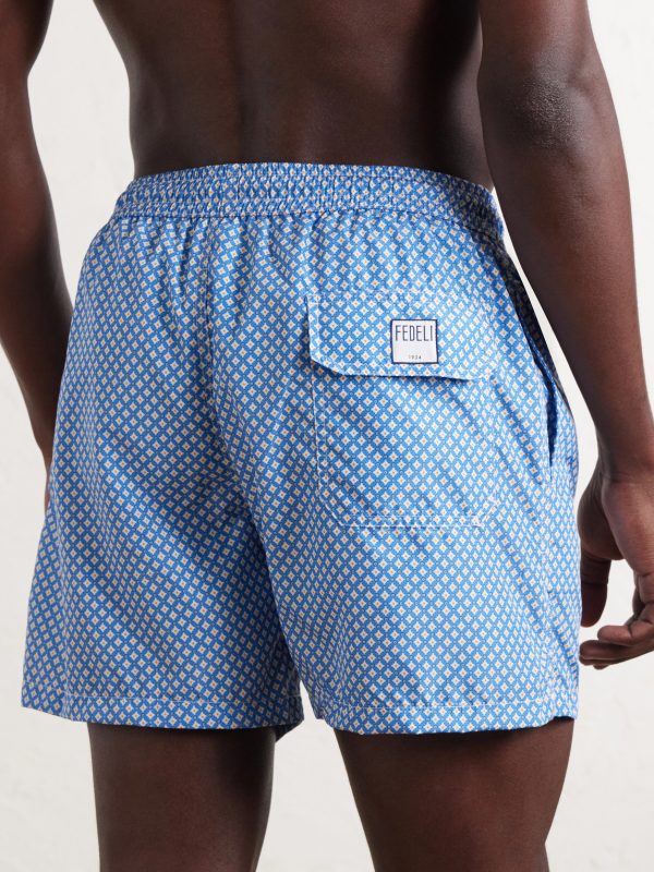 Madeira Straight-Leg Mid-Length Printed Swim Shorts - BK Madeira Straight-Leg Mid-Length Printed Swim Shorts - BK