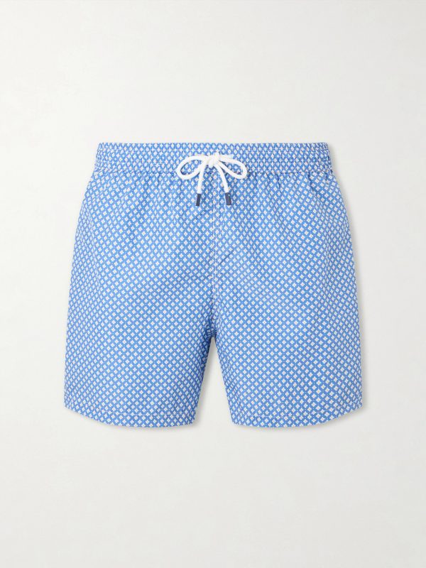 Madeira Straight-Leg Mid-Length Printed Swim Shorts Madeira Straight-Leg Mid-Length Printed Swim Shorts
