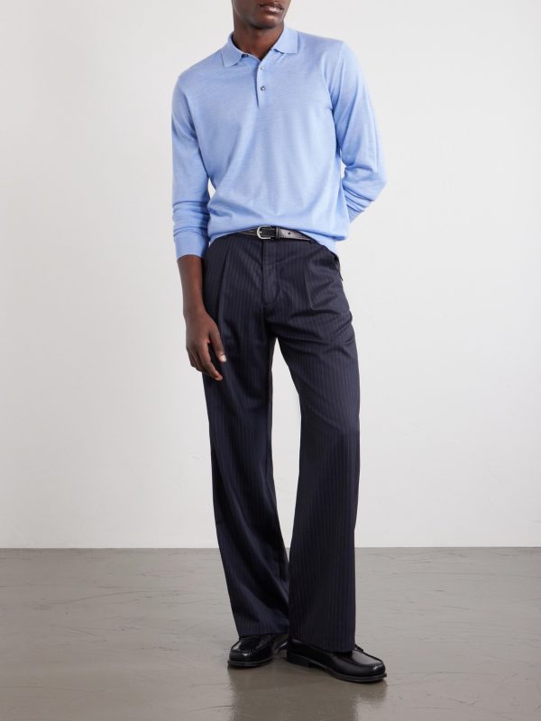 Sportman Cashmere and Silk-Blend Polo Shirt - OU Sportman Cashmere and Silk-Blend Polo Shirt - OU