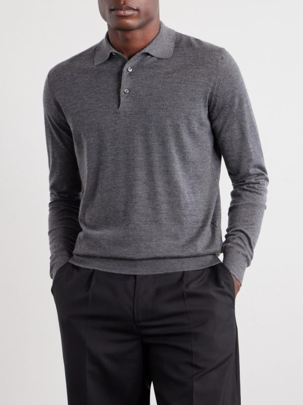 Sportman Cashmere and Silk-Blend Polo Shirt - FR Sportman Cashmere and Silk-Blend Polo Shirt - FR