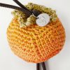 Persimmon Crocheted Cotton and Leather Bag Charm - CU Persimmon Crocheted Cotton and Leather Bag Charm - CU