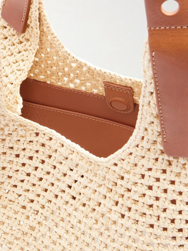 + Paula's Ibiza The Punch Hole Leather-Trimmed Raffia Tote - E1 + Paula's Ibiza The Punch Hole Leather-Trimmed Raffia Tote - E1