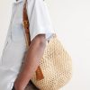 + Paula's Ibiza The Punch Hole Leather-Trimmed Raffia Tote - FR + Paula's Ibiza The Punch Hole Leather-Trimmed Raffia Tote - FR