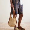 + Paula's Ibiza The Punch Hole Leather-Trimmed Raffia Tote - OU + Paula's Ibiza The Punch Hole Leather-Trimmed Raffia Tote - OU