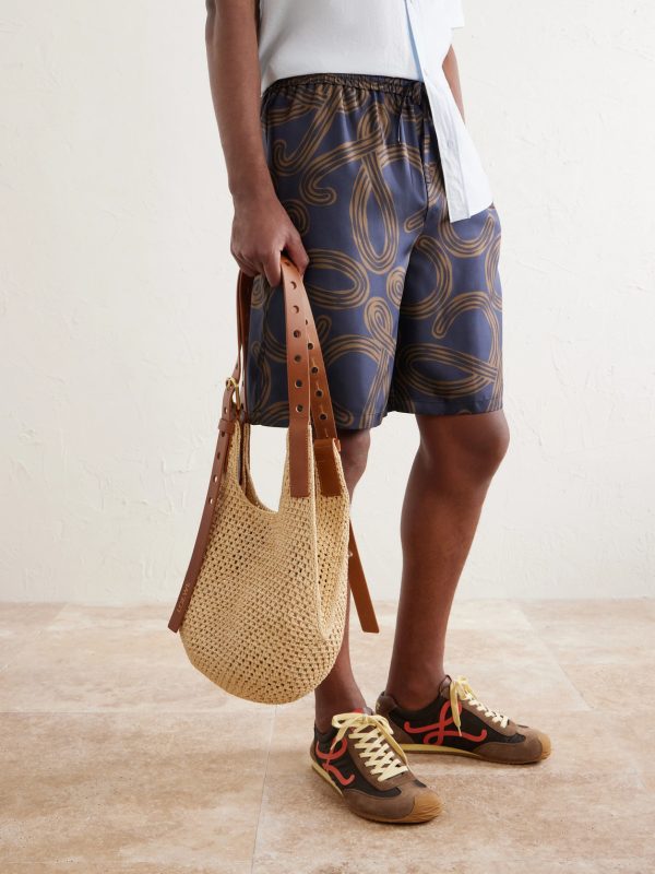 + Paula's Ibiza The Punch Hole Leather-Trimmed Raffia Tote - OU + Paula's Ibiza The Punch Hole Leather-Trimmed Raffia Tote - OU