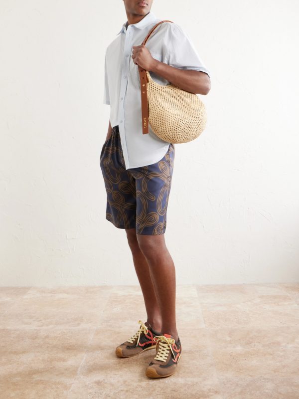 + Paula's Ibiza The Punch Hole Leather-Trimmed Raffia Tote - OU2 + Paula's Ibiza The Punch Hole Leather-Trimmed Raffia Tote - OU2