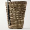 + Paula's Ibiza Braid Leather-Trimmed Raffia Shoulder Bag - BK + Paula's Ibiza Braid Leather-Trimmed Raffia Shoulder Bag - BK
