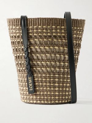 + Paula's Ibiza Braid Leather-Trimmed Raffia Shoulder Bag + Paula's Ibiza Braid Leather-Trimmed Raffia Shoulder Bag
