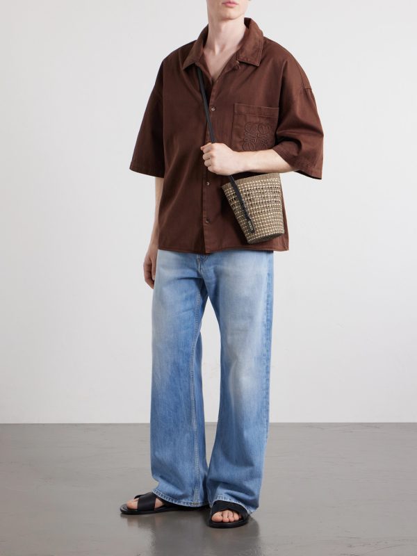 + Paula's Ibiza Braid Leather-Trimmed Raffia Shoulder Bag - OU + Paula's Ibiza Braid Leather-Trimmed Raffia Shoulder Bag - OU
