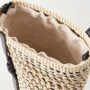 + Paula's Ibiza Leather-Trimmed Woven Raffia Pouch - E1