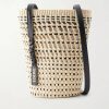 + Paula's Ibiza Leather-Trimmed Woven Raffia Pouch