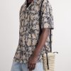 + Paula's Ibiza Leather-Trimmed Woven Raffia Pouch - OU