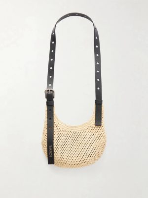 + Paula's Ibiza The Punch Hole Leather-Trimmed Raffia Tote Bag + Paula's Ibiza The Punch Hole Leather-Trimmed Raffia Tote Bag