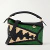 + Paula's Ibiza Puzzle Edge Crocodile leather-trimmed raffia shoulder bag + Paula's Ibiza Puzzle Edge Crocodile leather-trimmed raffia shoulder bag