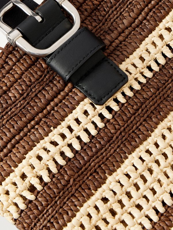 + Paula's Ibiza Loop Basket Leather-Trimmed RaffiaTote Bag - CU + Paula's Ibiza Loop Basket Leather-Trimmed RaffiaTote Bag - CU