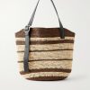 + Paula's Ibiza Loop Basket Leather-Trimmed RaffiaTote Bag + Paula's Ibiza Loop Basket Leather-Trimmed RaffiaTote Bag