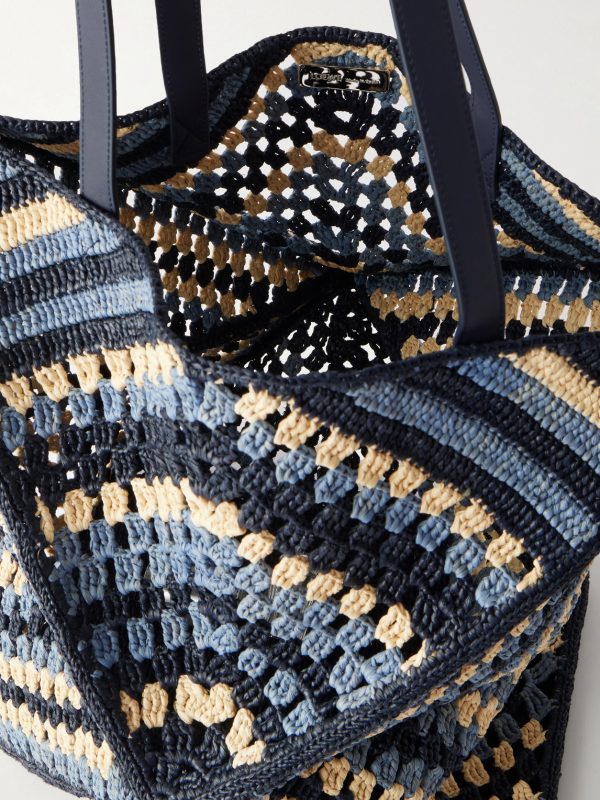 + Paula's Ibiza Puzzle Fold Large Leather-Trimmed Raffia Shoulder Bag - E1 + Paula's Ibiza Puzzle Fold Large Leather-Trimmed Raffia Shoulder Bag - E1