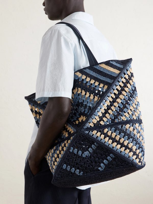 + Paula's Ibiza Puzzle Fold Large Leather-Trimmed Raffia Shoulder Bag - FR + Paula's Ibiza Puzzle Fold Large Leather-Trimmed Raffia Shoulder Bag - FR