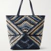 + Paula's Ibiza Puzzle Fold Large Leather-Trimmed Raffia Shoulder Bag + Paula's Ibiza Puzzle Fold Large Leather-Trimmed Raffia Shoulder Bag