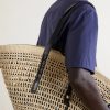 + Paula's Ibiza Braid Basket Leather-Trimmed Raffia Tote Bag - E2